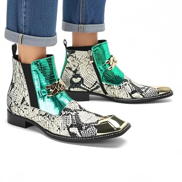 Bottes de luxe en cuir pour hommes