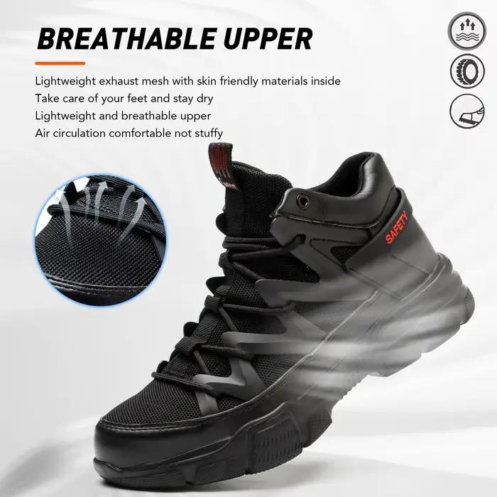 Chaussures de sécurité de travail bottes de sécurité pour hommes chaussures de travail Anti-écrasement avec chaussures à tête en acier en plastique bottes de travail pour hommes chaussures de sécurité
