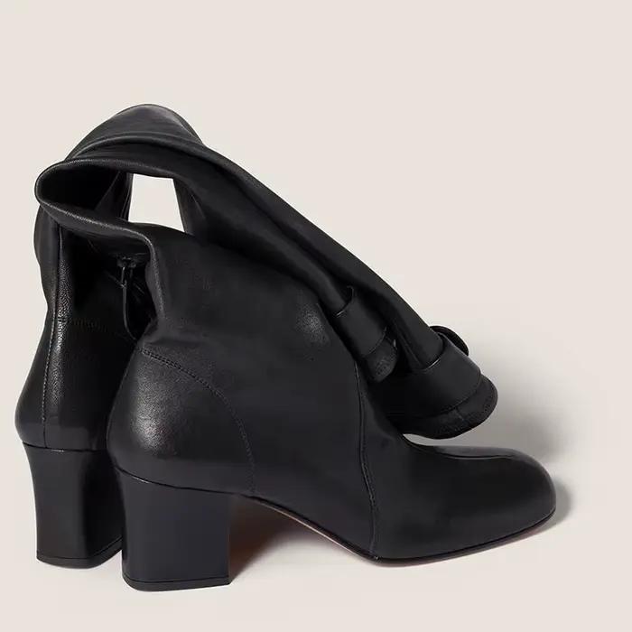 Bottes mi-mollet en microfibre avec talon fer à cheval pour femmes, style sexy, confortable et durable pour toutes les occasions d'hiver