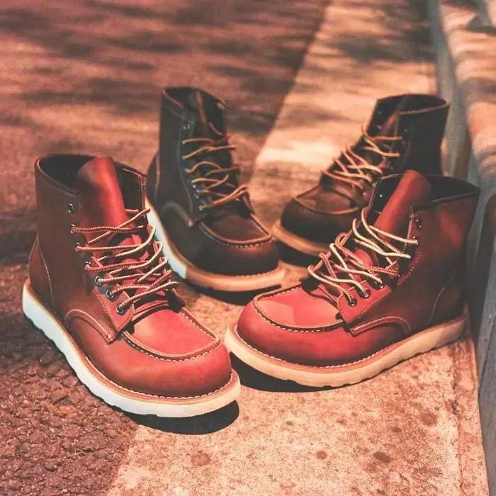 Bottes en cuir véritable pour hommes
