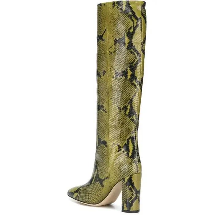 Bottes hautes au genou avec manches crocodile pour femmes