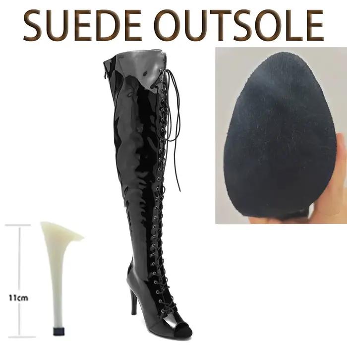 Les bottes au dessus du genou bottes à lacets talons aiguilles chaussures de danse Jazz dame semelle glissante personnalisable pour les chaussons de danse latine