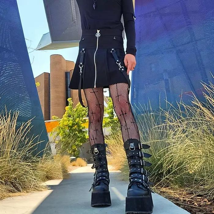 Bottes gothiques à plateforme à rivets pour femmes