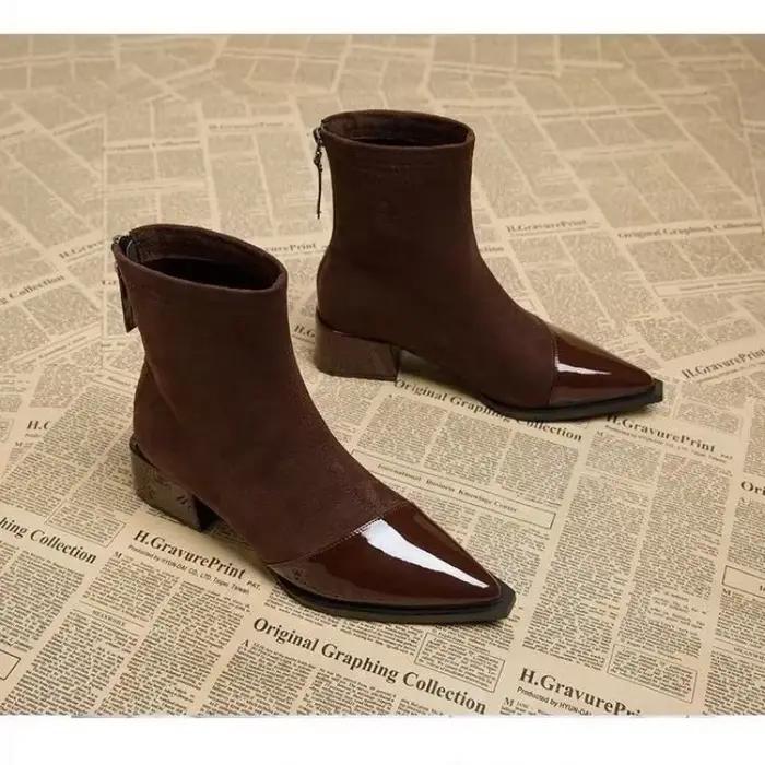 Bottines pointues rétro pour femmes