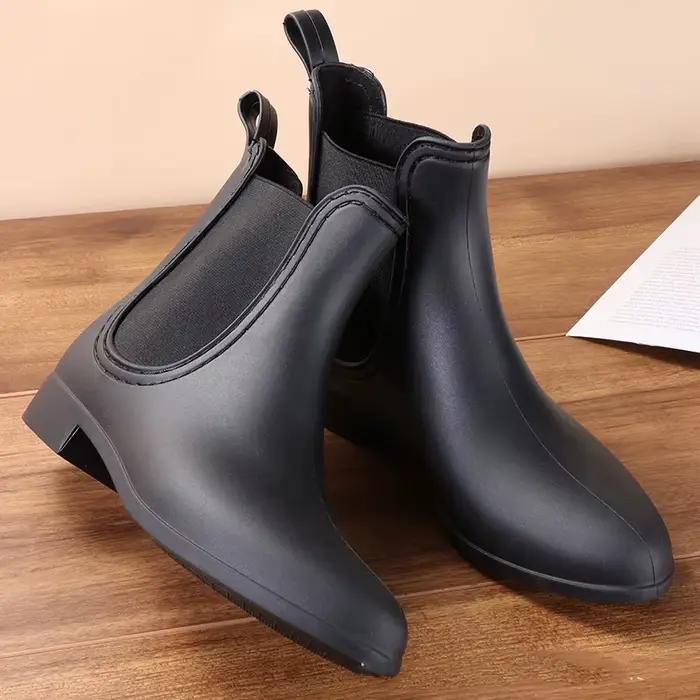 Evshine femmes Chelsea chaussures de pluie confortable anti-dérapant imperméable chaussures de jardin 2025 mode semelle en caoutchouc bottes de pluie pour dames