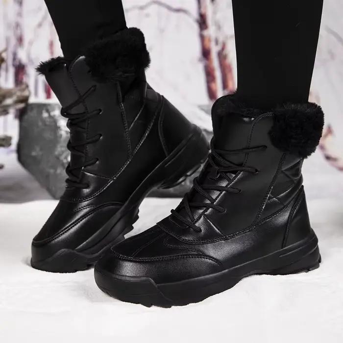 【Bottes mi-mollet pour femmes】Bottes de neige d'hiver pour femmes, bottes d'extérieur confortables, bottes mi-mollet chaudes doublées de polaire, adaptées aux activités intérieures et extérieures en h