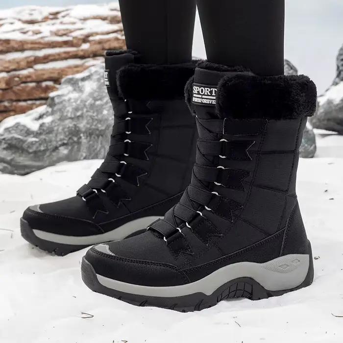 Nouvelles bottes d'hiver pour femmes bottes de neige chaudes de haute qualité pour femmes bottines confortables bottes de randonnée imperméables en plein air taille 36-42