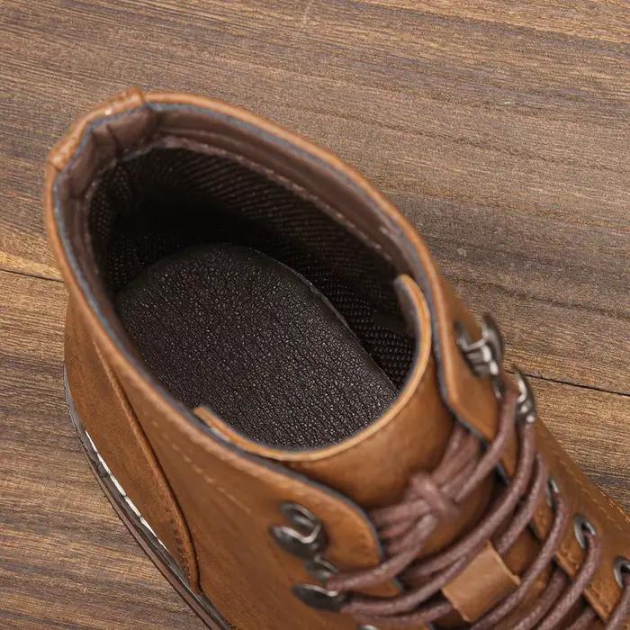 Bottines classiques en cuir pour hommes, bottes confortables à la mode pour printemps