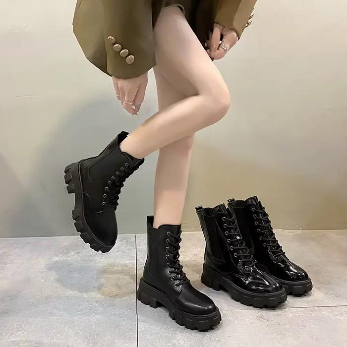 2025 nouvelle mode semelle épaisse talon épais bottes pour femmes grande taille chaussures