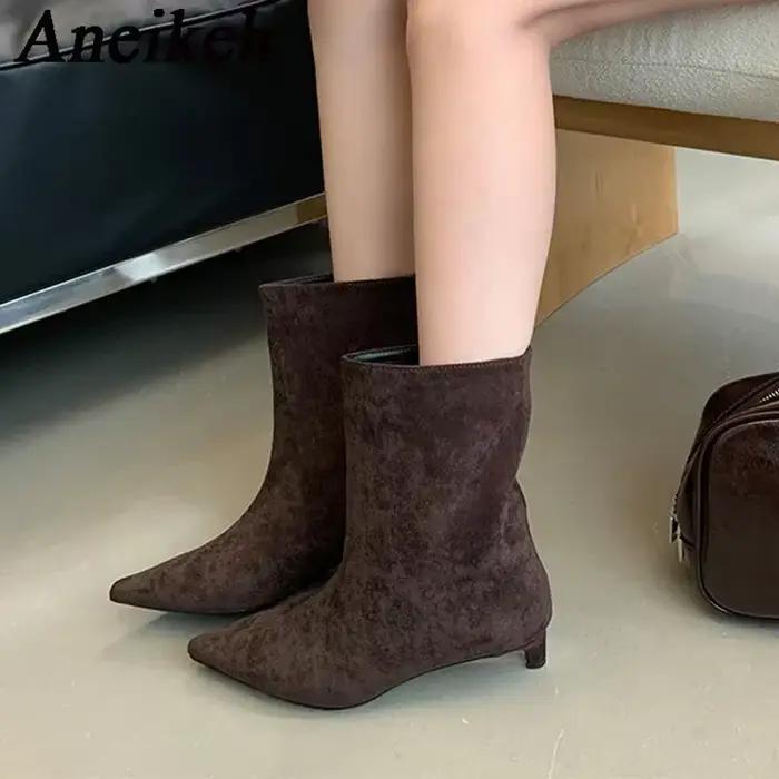 bottines femmes bout pointu vintage talon fin mode sans lacet fête chaussures mariage femme occasions spéciales