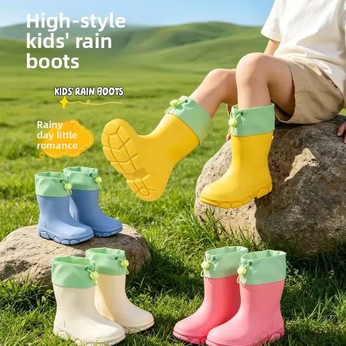 Bottes de Pluie pour Enfants 2026, Garçon et Fille, Couleur Unie, Imperméables, Confortables, Antidérapantes, Durables, Chaussures d'Eau pour Enfants, Idéales pour l'Extérieur