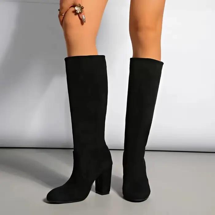 Bottes hautes Sexy à bout pointu pour femme, bottes de randonnée en plein air, talons hauts, couleur unie, Shopping quotidien, bottes de fête, 35-43, nouvelle collection hiver