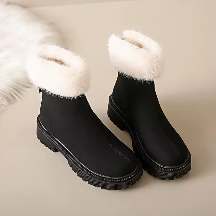 Bottes de neige moelleuses d'hiver pour femmes