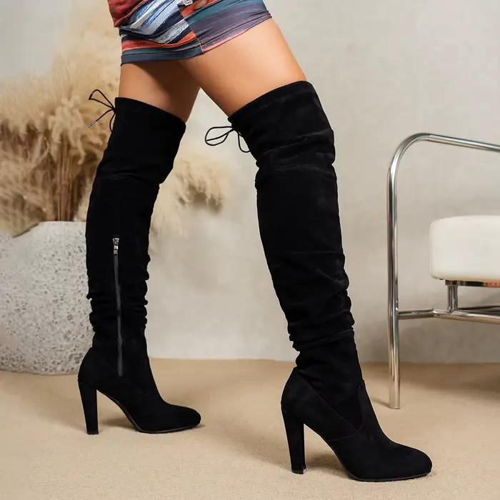 Bottes de chevalier longues et confortables pour femmes