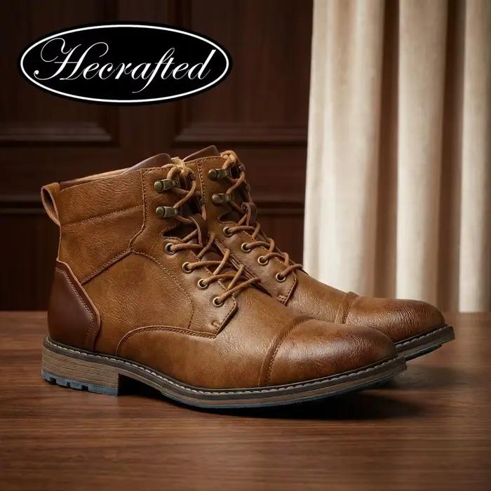 Bottes pour hommes confortables, style rétro, bottes de marque 2026 en cuir