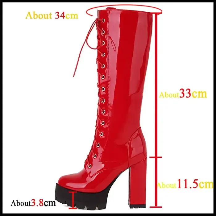 Bottes de moto TULX Plateforme Talon Épais Femme Occasions Hivernales