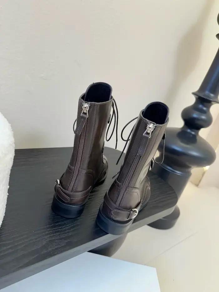 Mode femmes bottines en cuir véritable lacets chaussures fermeture éclair Style