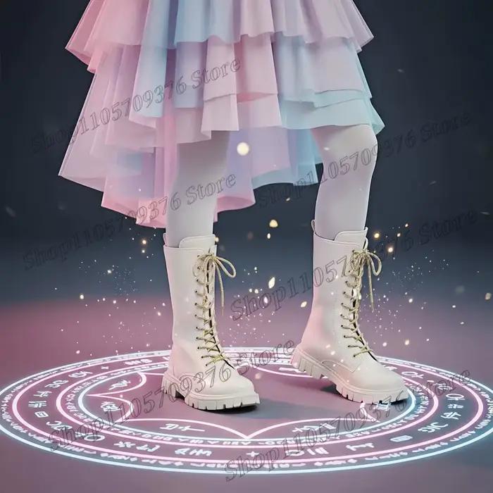 Bottes longues tendance pour filles, couleur unie simple, semelle souple, en cuir de qualité supérieure, confortables pour l'équitation et le quotidien