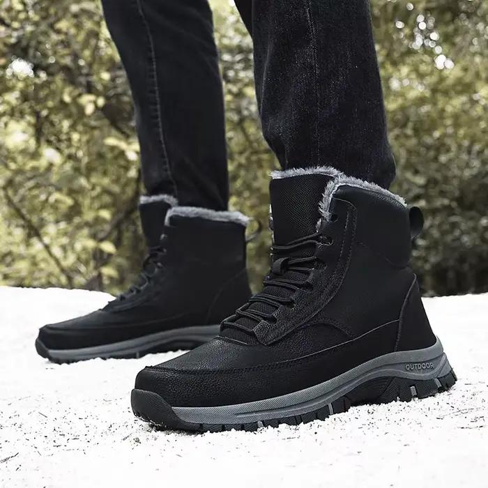 Nouveaux hommes bottes de neige d'hiver pour baskets en cuir imperméables bottes pour hommes Super chaudes en plein air bottes de randonnée pour hommes chaussures de travail taille 39-48