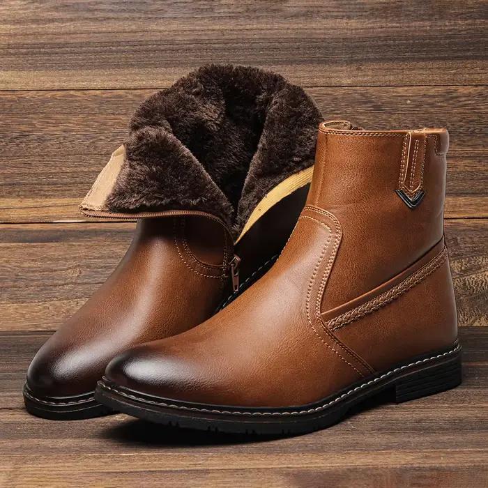 Bottes d'hiver pour hommes, chaussures chaudes à la cheville Vintage pour hommes # 5278