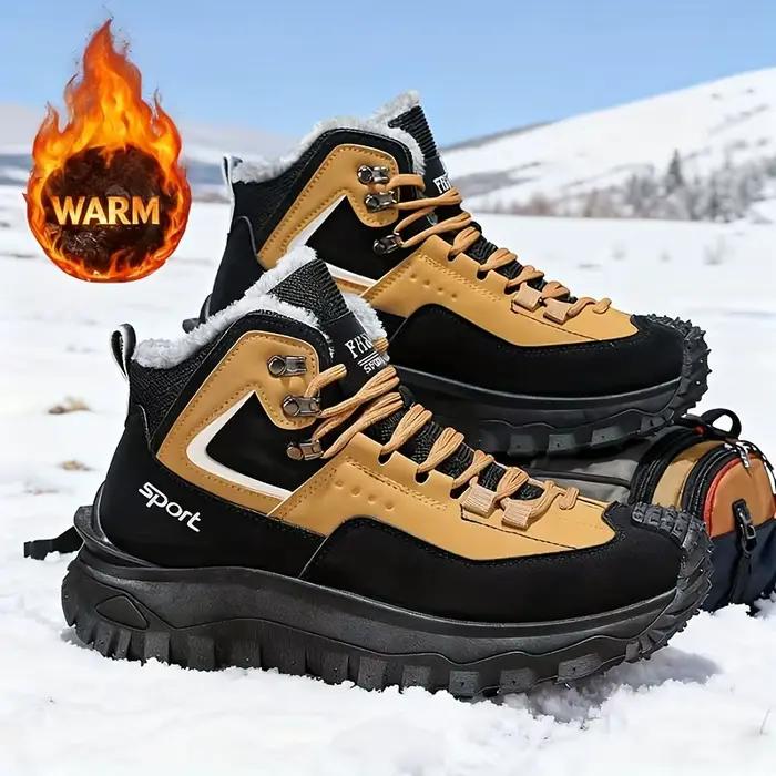 Bottes de neige chaudes doublées de polaire, douces et confortables, légères et chaudes, tendance et polyvalentes, confortables et décontractées, adaptées aux activités de plein air pour hommes en aut