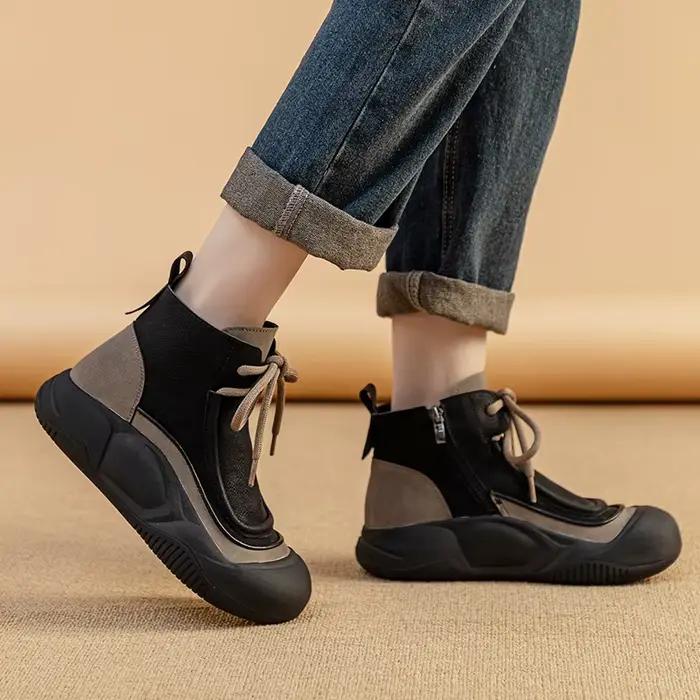 AIYUQI – bottines en cuir véritable pour femmes