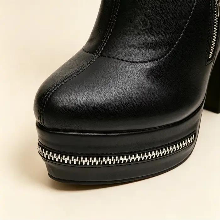 Bottes hautes pour femme 2026 à talon plateforme ajusté