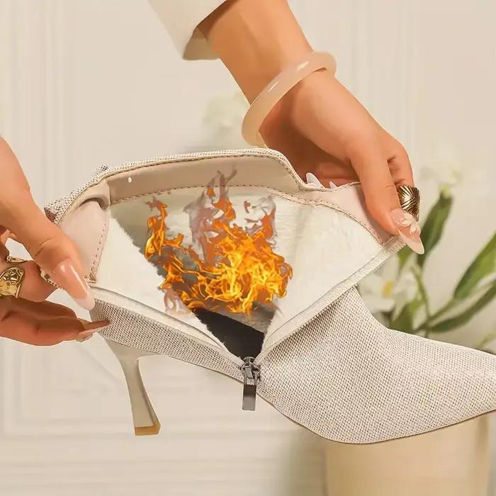 Nouvelles bottes courtes pour femmes élégantes à bout pointu avec talons fins pour automne et hiver occasions spéciales et quotidienne