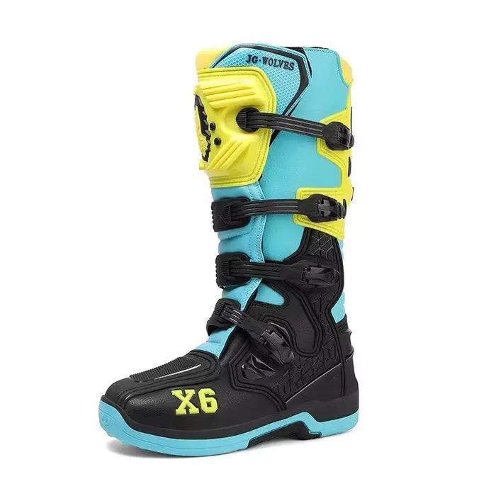 Bottes de Moto NYQD Cuir Robuste Protection Mi-Mollet Pour Hommes Femmes Sécurité Course Rallye Occasions Spéciales