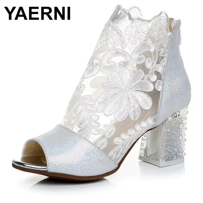 Bottines à talons hauts en cuir rose pour femmes