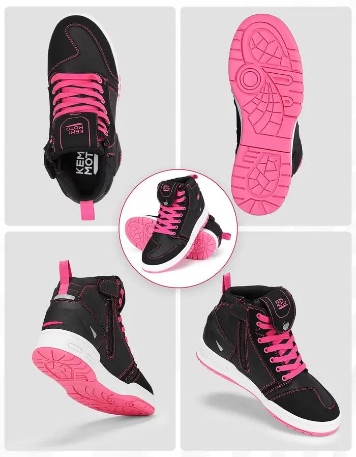 Bottes de moto respirantes et confortables pour femmes, haute protection des orteils, parfaites pour les déplacements quotidiens et les activités outdoor