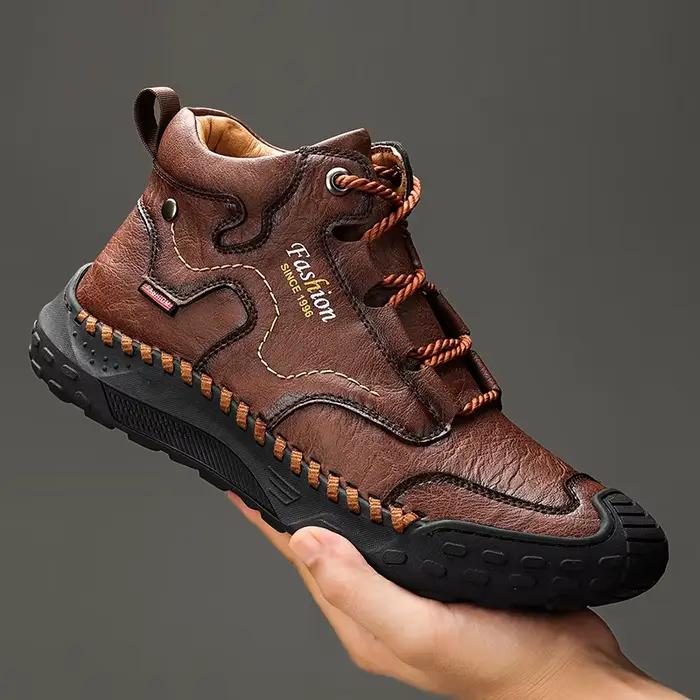 Bottes en cuir véritable pour hommes