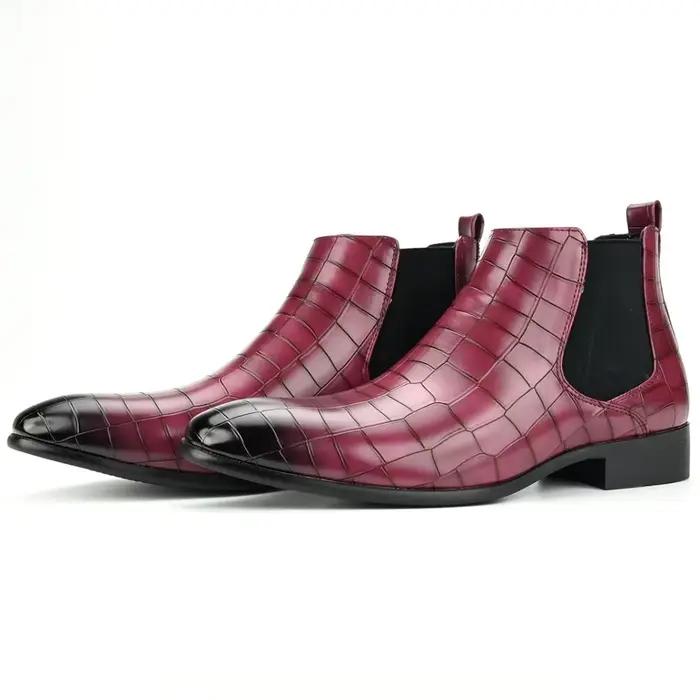 Bottines courtes Chelsea montantes pour hommes, chaussures d'hiver à petite tête carrée, à la mode, bottines polyvalentes, nouvelle collection