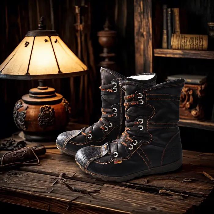 TMA EYES Botte plate courte en cuir gaufré serpent et doublure supérieure en fausse fourrure PU pour femme