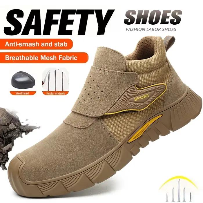 Bottes de travail de soudage marron pour hommes et femmes