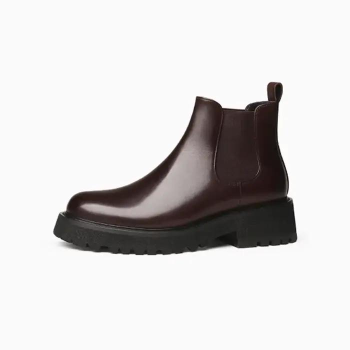 Bottines Chelsea, plateforme en cuir pour hommes
