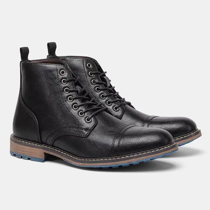 Bottes décontractées pour hommes, marque 2026, confortables et tendance, en cuir