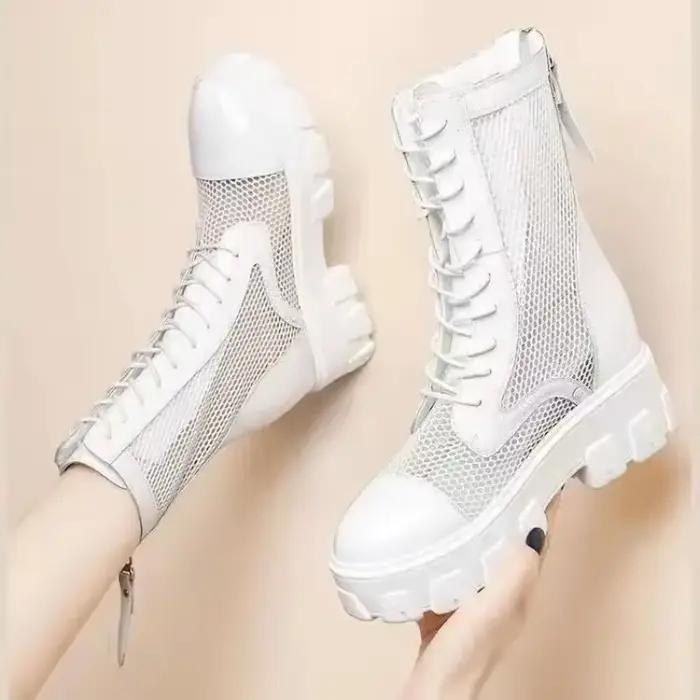 Bottes évidées épaisses pour femmes