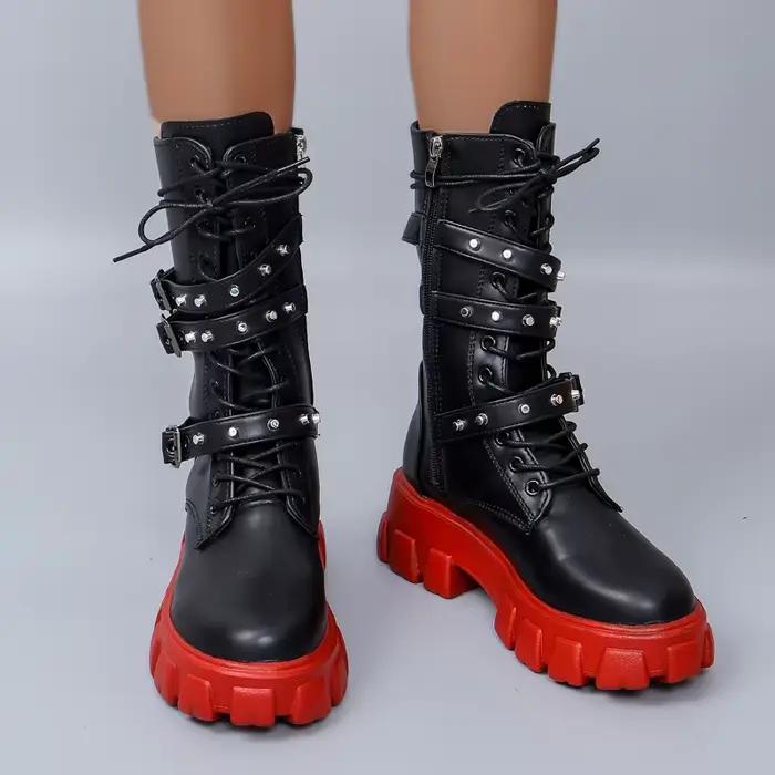 Bottes de luxe en cuir Pu pour femmes