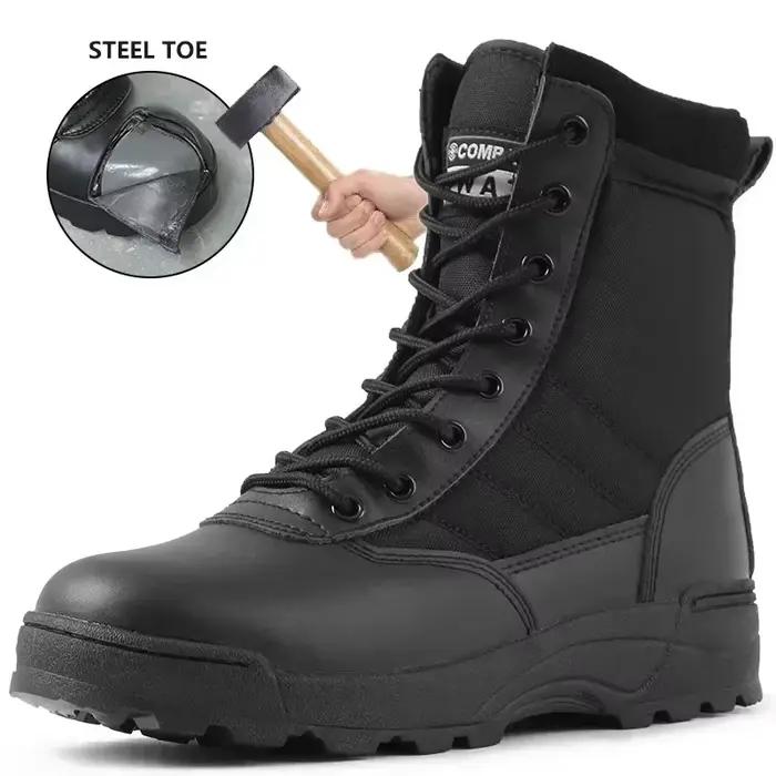 Bottes TOMITANY en synthétique avec bout en acier pour homme, résistantes aux coups de couteau, pour sécurité et protection en randonnée