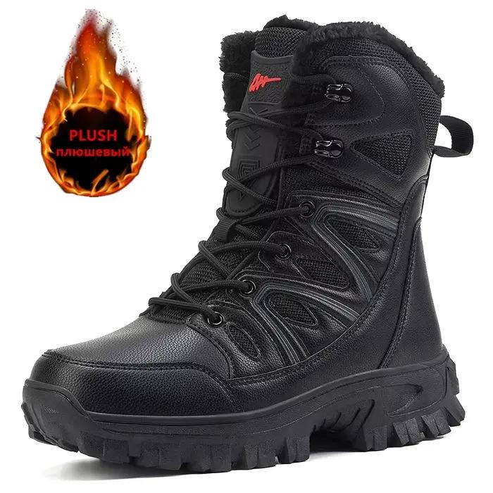 Hommes hiver hommes bottes de neige Super chaud hommes bottes de randonnée de haute qualité imperméable en cuir hommes bottes en plein air moto bottes