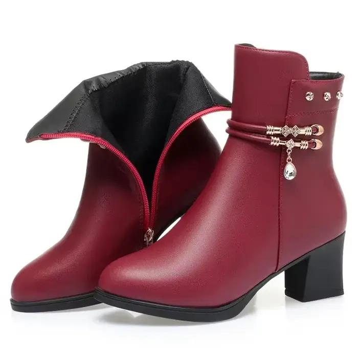 Bottes de rinçage en cuir souple pour femme