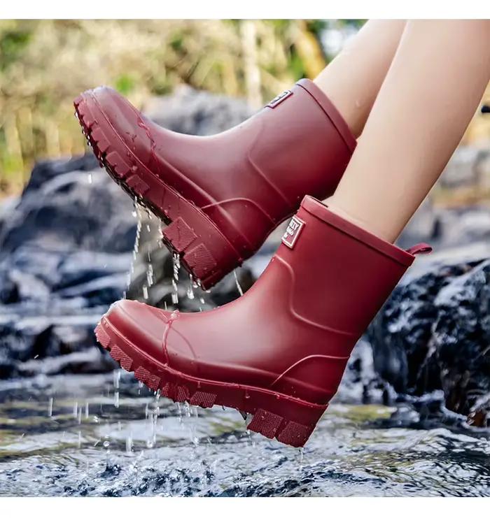 Bottes de pluie mi-mollet pour femmes coréennes tendance 2026