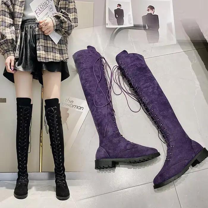 Bottes décontractées à talons bas pour femme
