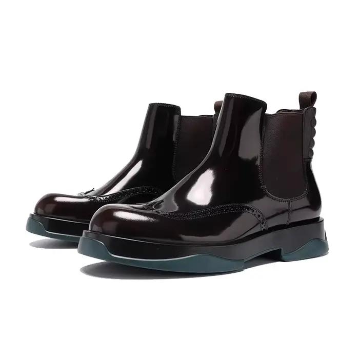 Bottes Chelsea en cuir véritable pour hommes