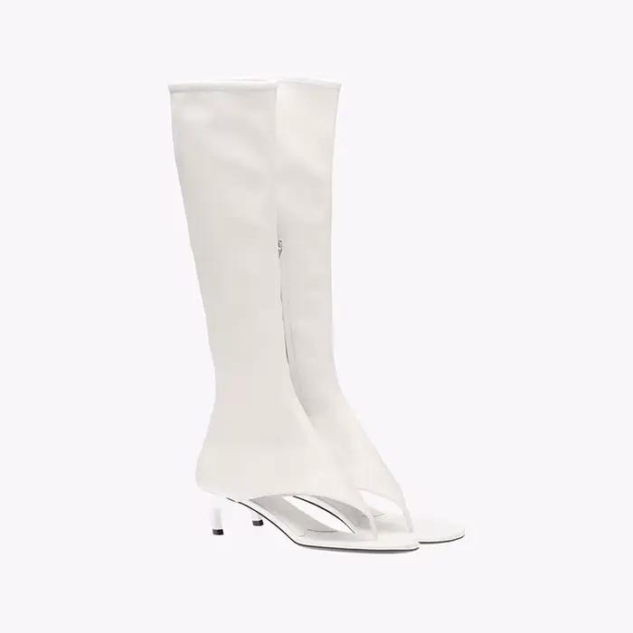 Bottes élastiques en microcarence souple pour femmes, tongs au genou, fermeture éclair latérale, talon bas, cuissardes, nouvelles occasions spéciales