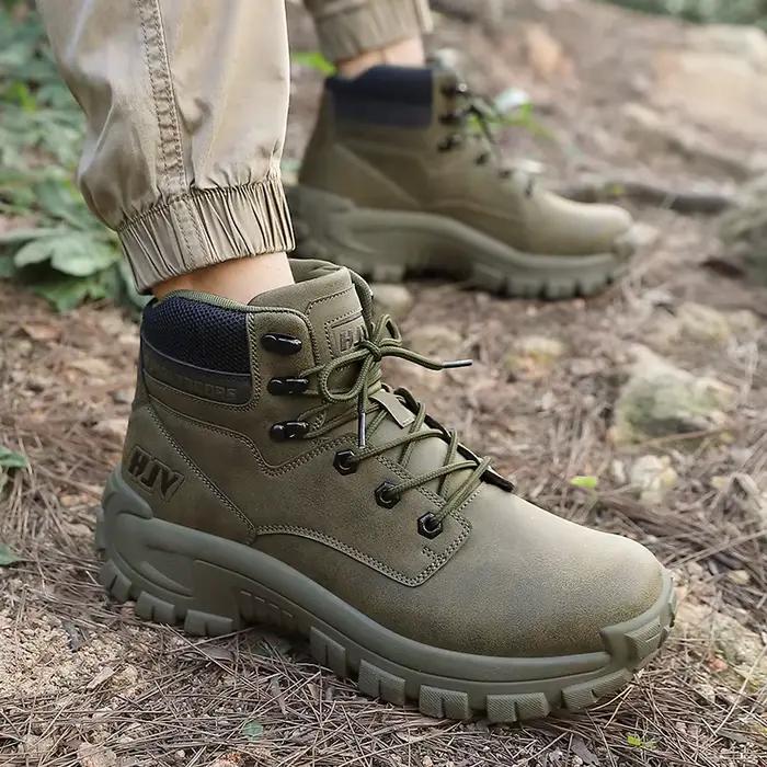 Nouvelles bottes pour hommes, bottes de randonnée respirantes, chaussures d'automne, baskets légères antidérapantes, bottes de désert pour hommes