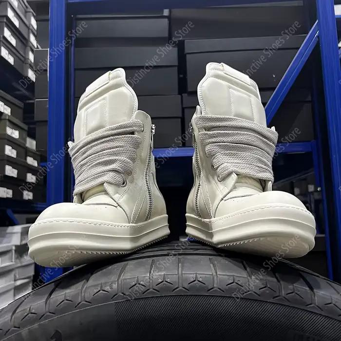 Chaussures Triangle inversé pour hommes et femmes, chaussures Jumbo en cuir véritable, bottes hautes à lacets, baskets de rue originales Vintage RO