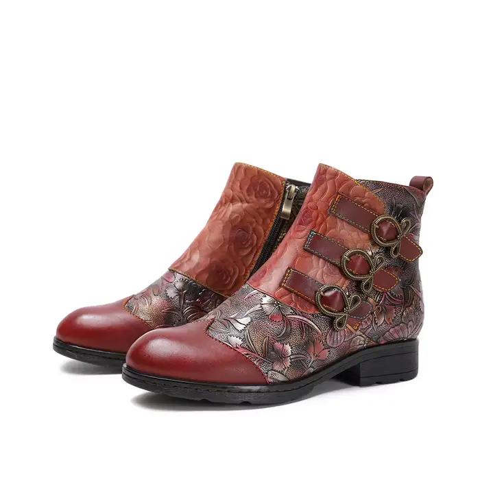 Socofy Raffan-Bottes plates courtes pour femmes