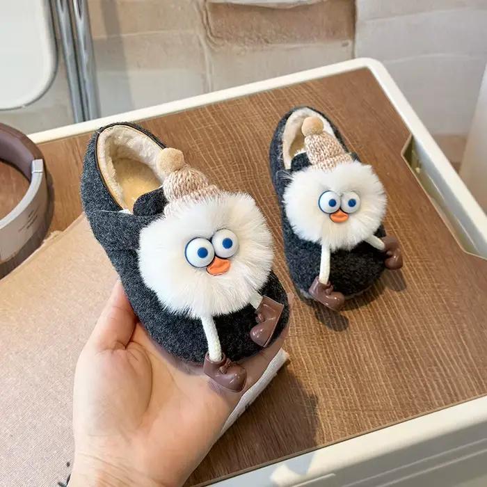 Chaussures décontractées pour enfants, semelle souple, coordonnantes, polyvalentes, chaussures en coton thermique, style coréen, mode chic, filles, nouveau, hiver 2024